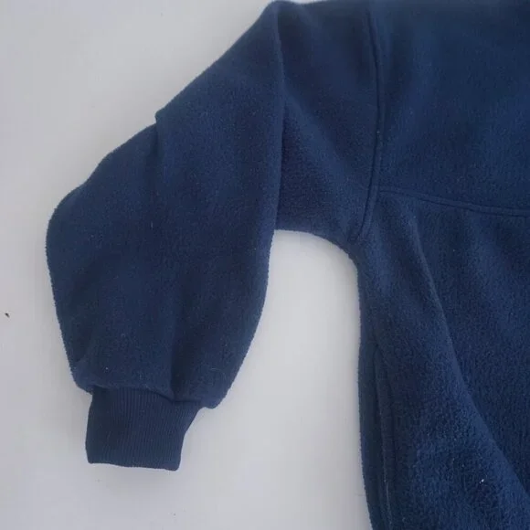 Vintage '90S Arctic Image Navy Lexington Fleece Quarter Button Pullover Sweater - Picture 8 of 11